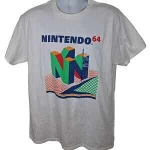 Official Nintendo 64 Classic Console White T-Shirt Size Large